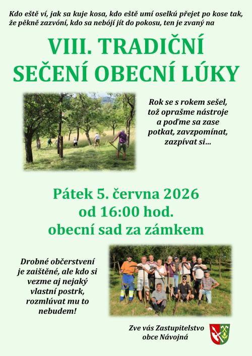 VIiI. TRADIČNÍ SEČENÍ OBECNÍ LÚKY - 5.6.2026 1
